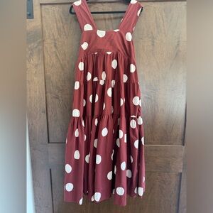 Anthropologie Helena Square Neck Polka Dot Babydoll Dress